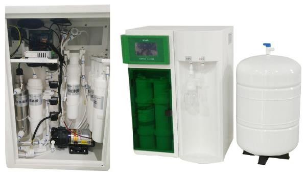 10LPH omgekeerde osmose-waterzuiveringsmachine met TOC < 20ppb en 50W vermogen voor laboratoriumgebruik